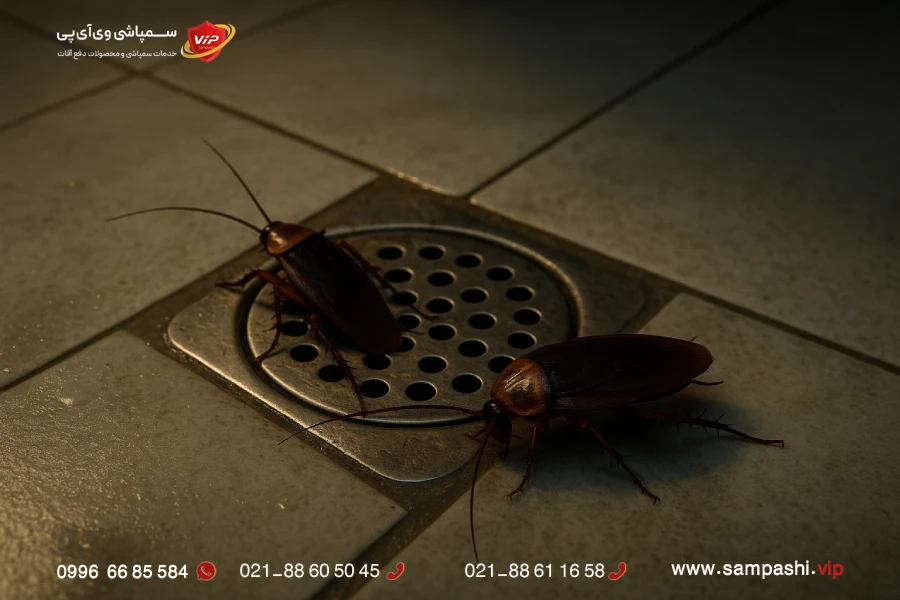 از بین بردن سوسک چاه دستشویی